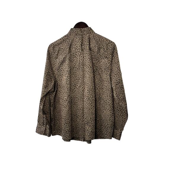 Chico's No-Iron Coolmax All Seasons Cheetah-Print Classic Shirt Button Up 16/18 - Picture 5 of 5